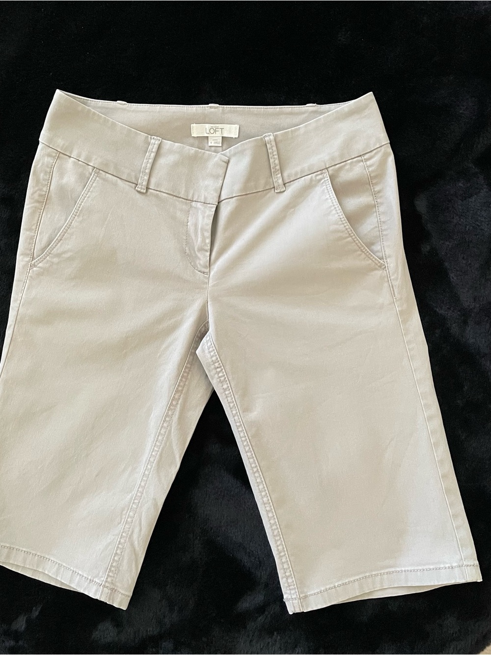 LOFT Beige Bermuda Shorts